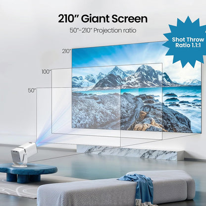 Zienora Horizon  Smart Projector with 1080p Auto Focusing Multi Functional Short Throw Projection Capabilities