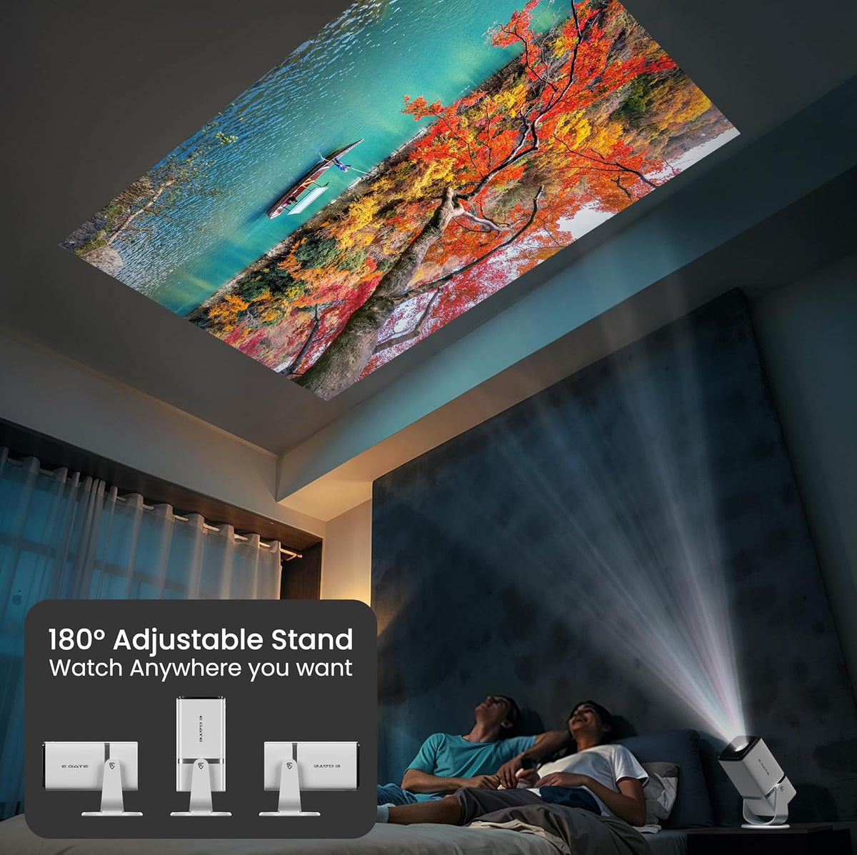 Zienora Horizon  Smart Projector with 1080p Auto Focusing Multi Functional Short Throw Projection Capabilities