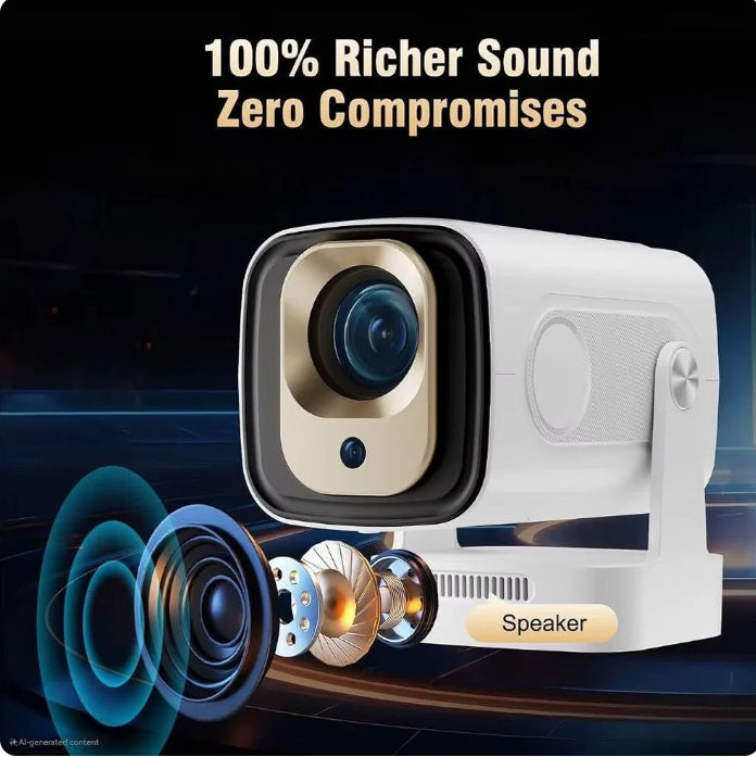 Zienora Horizon  Smart Projector with 1080p Auto Focusing Multi Functional Short Throw Projection Capabilities